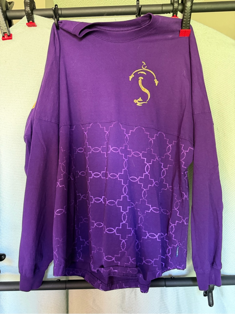 Disney Purple Long-Sleeve Tee with Gold Emblem
